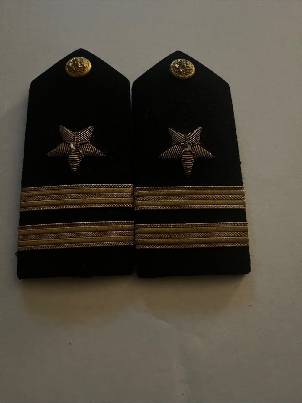 Black and Gold Epaulette Shoulder Boards - Military Style WWII Vintage